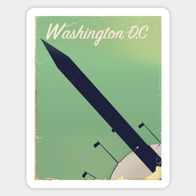 Washington DC Vintage style travel poster. Sticker by nickemporium1